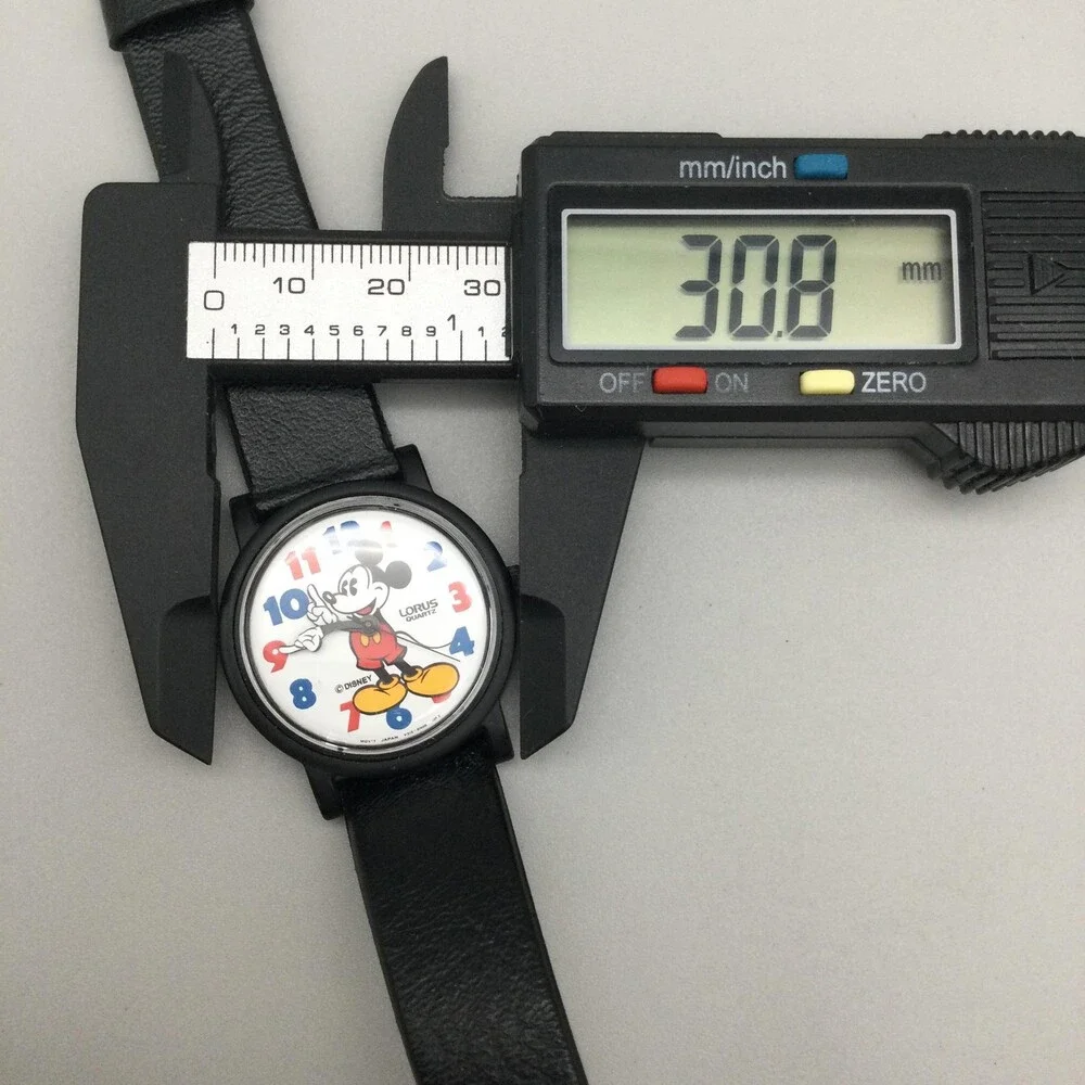 Lorus Unisex Watch 31mm Mickey Mouse V515-6B20 Black Leather Disney New Battery